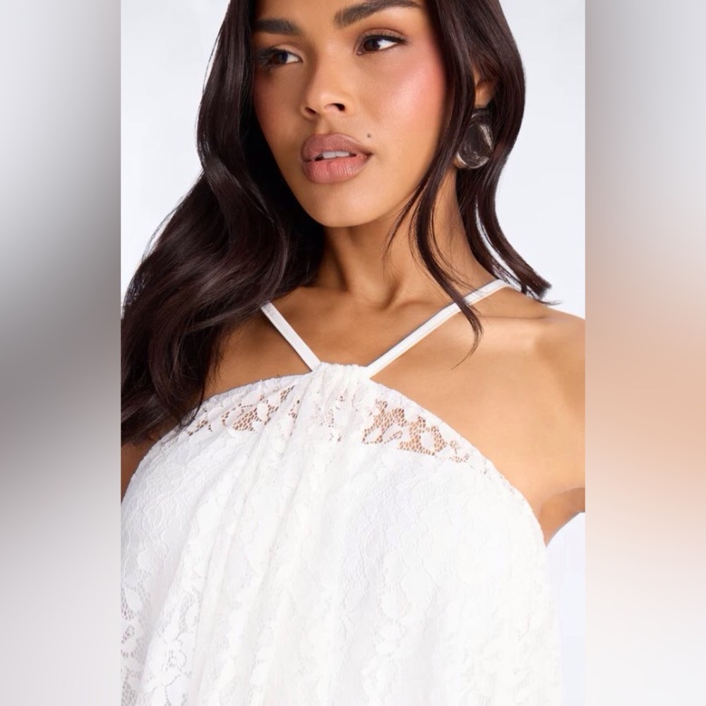 Fashion Nova Garden Fairy Maxi Lace High-Low Dress XS - Picture 4 of 4